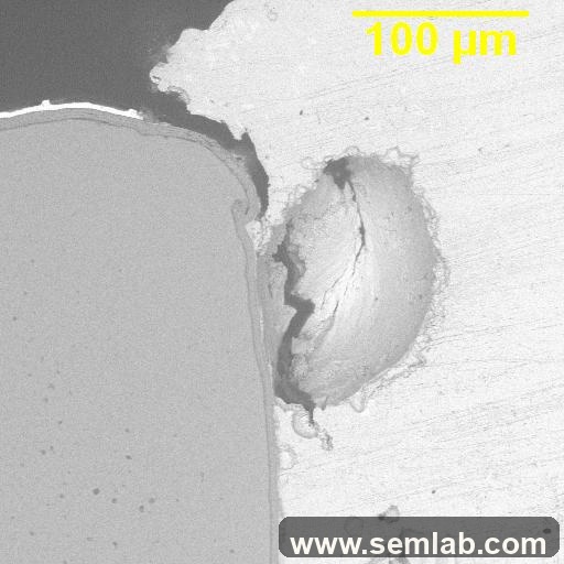 Interfacial fracture adjacent to a large solder void
