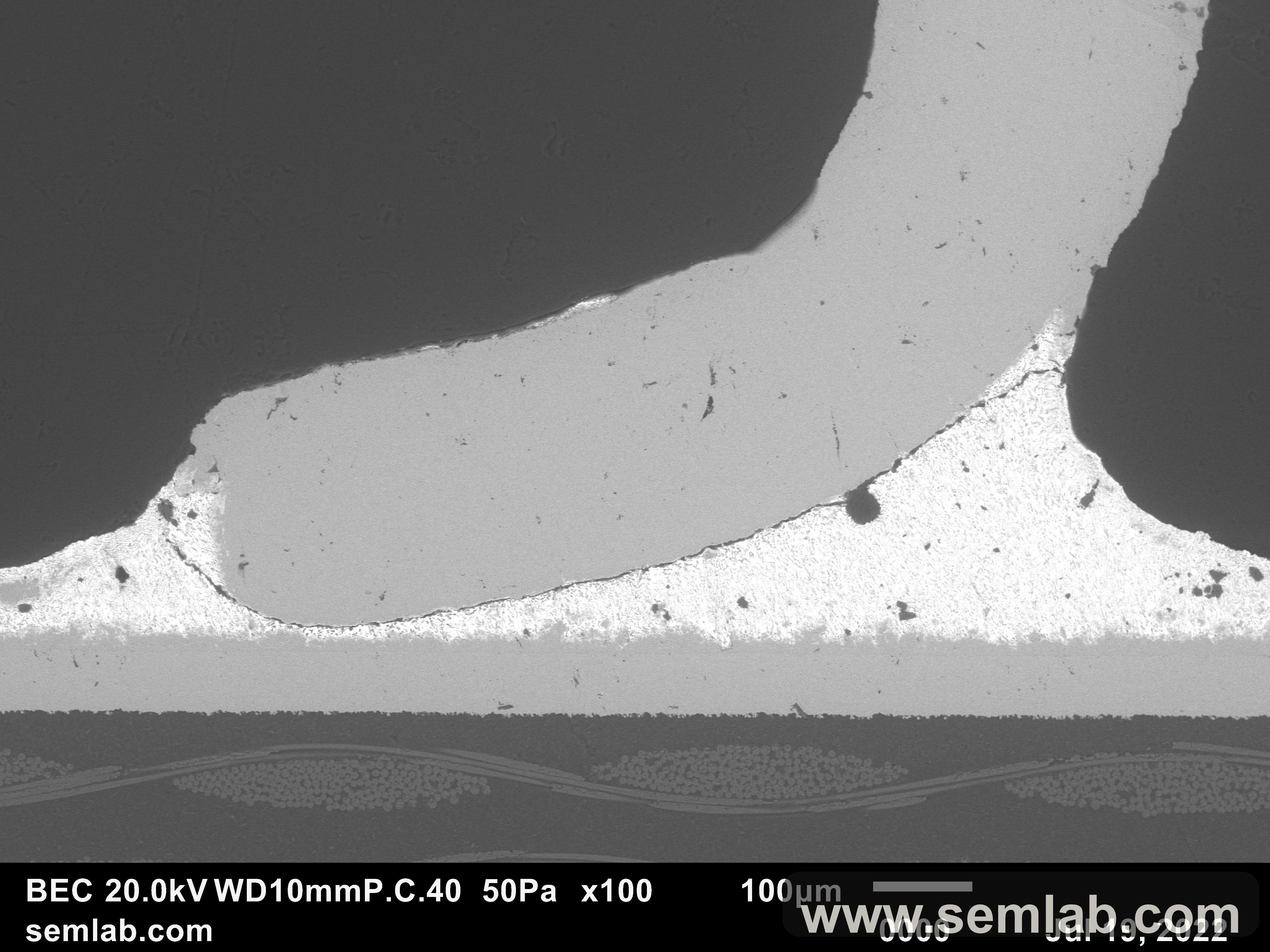Lead to solder interface fatigue fracture