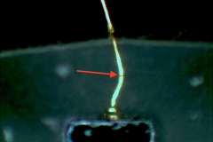 LED failure due to an open bond wire.