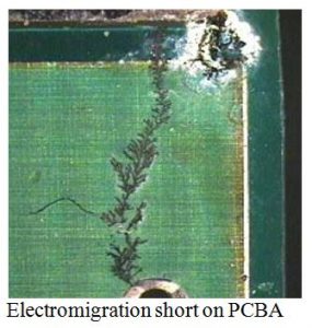 Electromigration short on PCBA