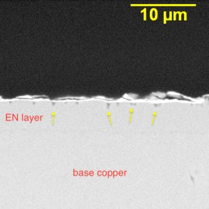 This is a high magnification image of the ENIG plating.